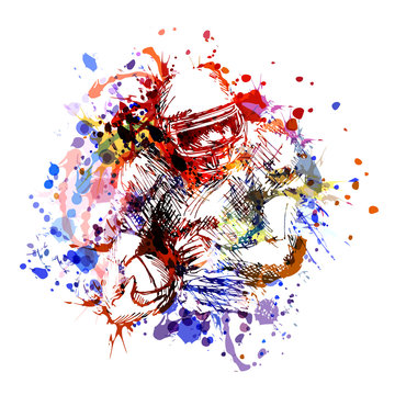 Vector color illustration american football player