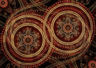 Abstract coqwheel engine, steampunk background