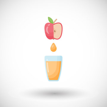 Apple juice vector flat icon