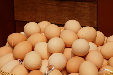 chicken eggs in basket