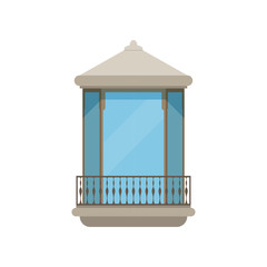 Balcony of a modern house vector Illustration on a white background