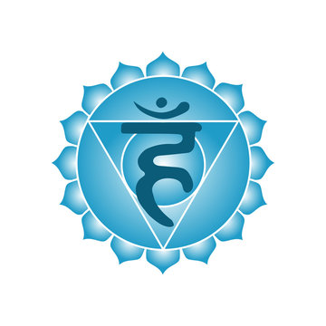 vishuddha chakra icon symbol esoteric yoga indian buddhism hinduism vector
