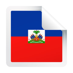Obraz premium Haiti Flag Vector Square Corner Paper Icon