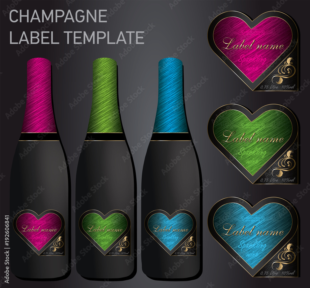 Poster champagne label template