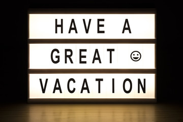 Have a great vacation light box sign board