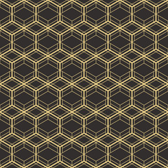 Vector modern tiles pattern. Abstract art deco seamless monochrome background