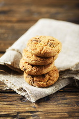 Traditional american cookies with chocolate