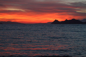 Seaside town of Turgutreis and spectacular sunsets