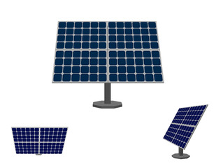 Solar panel. Isolated on white background. 3d Vector illustration.