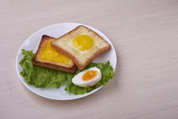 Breakfast tea and sandwich