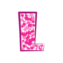 English pink letter L on a white background. Vector illustration.