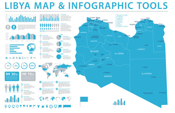 Libya Map - Info Graphic Vector Illustration
