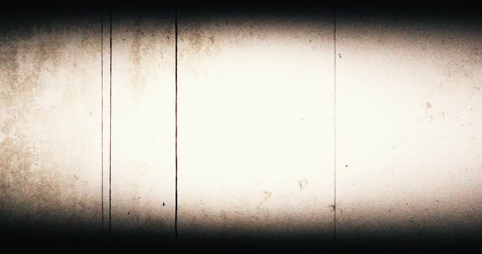 4K Old Film Look Hard Scratches - Old film look effect with a lot of dirt, light leaks, grainy texture, film flash, film burns, vintage white background realistic flickering
