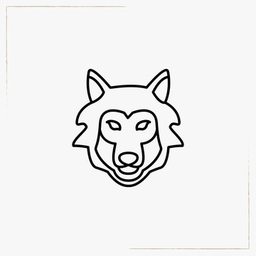 wolf line icon