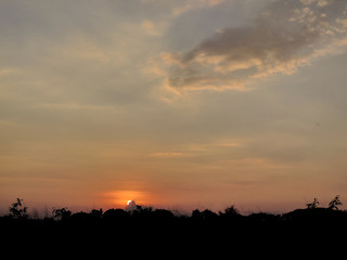 blurred image of beautiful color on sunset