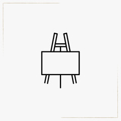 drawing board line icon