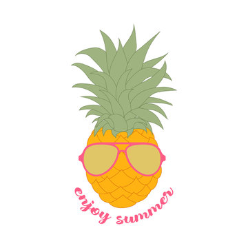 Summer banner with pineapple