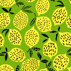Nahtlose Mustervektorillustration der Zitrone. Sommerdesign