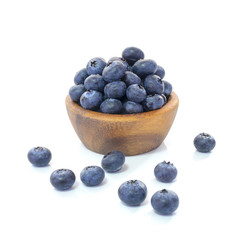 blueberries isolated on white background.