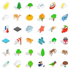 Obraz premium Good nature icons set, isometric style