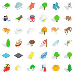 Scenery icons set, isometric style