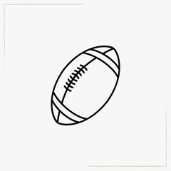 rugby ball line icon - 192616429
