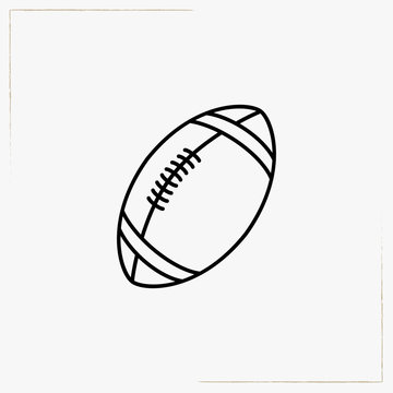 rugby ball line icon