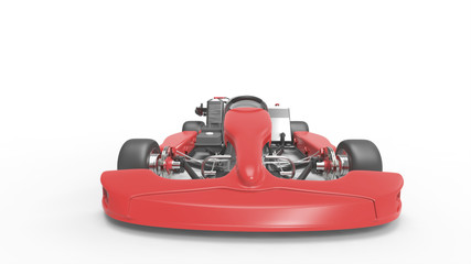 Go kart car. Karting. 3D rendering.