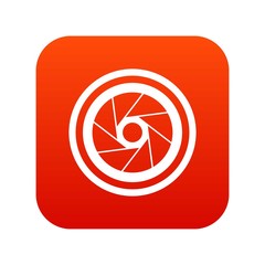 Big objective icon digital red