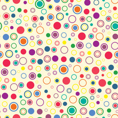 Seamless geometric pattern with bright circles.  illustartion