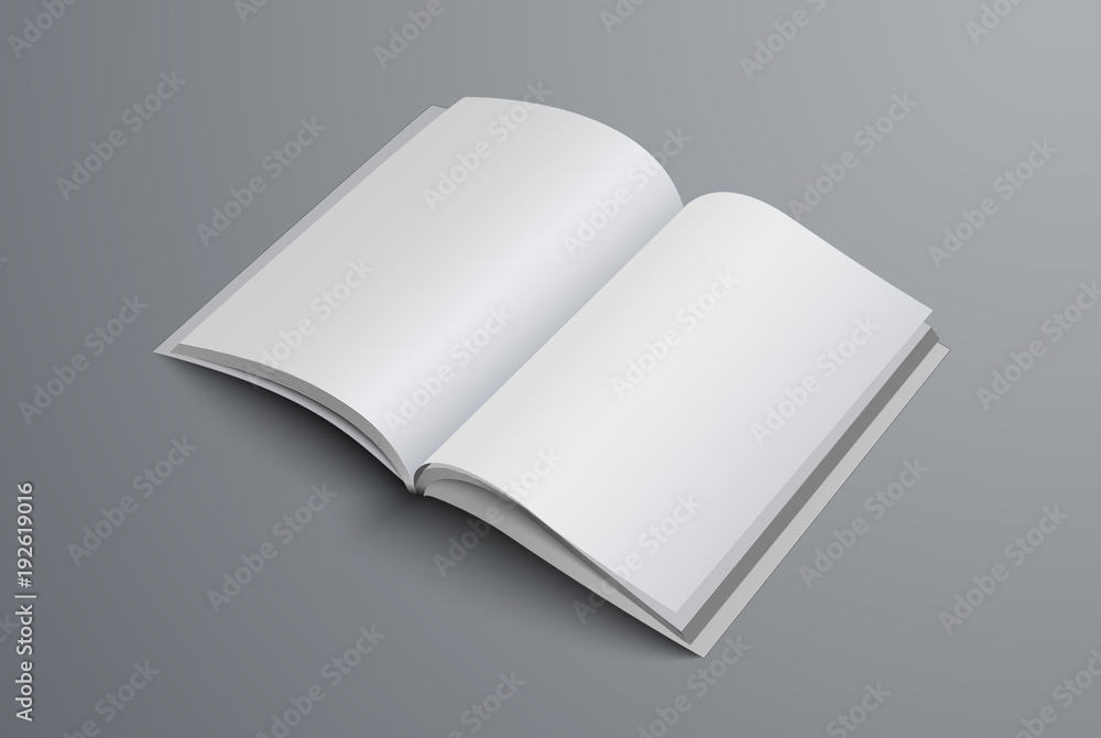 Poster vector brochure mockup is open on the middle of the page