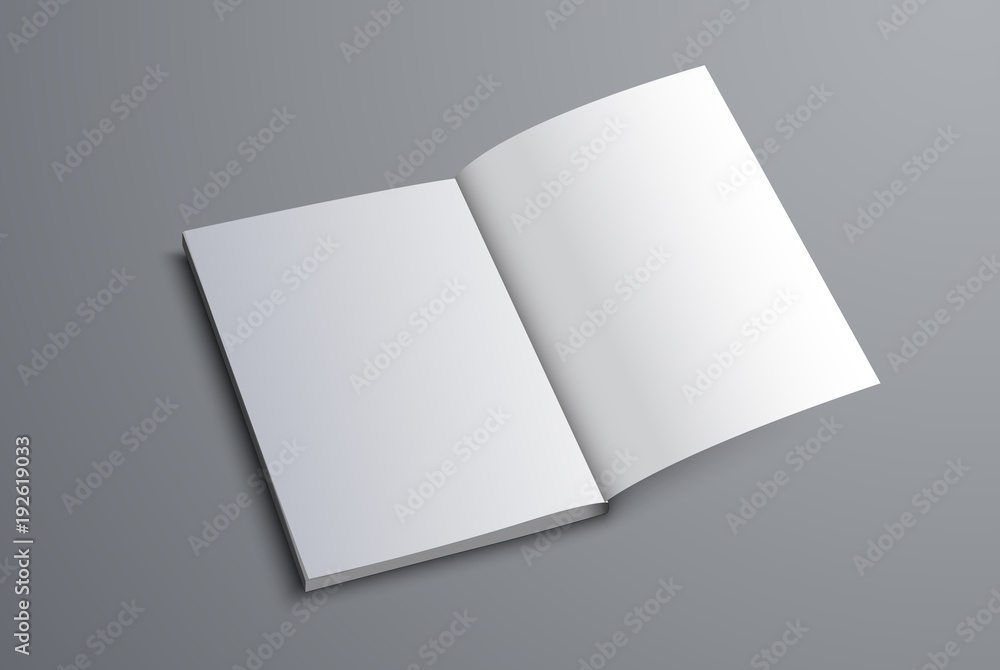 Aufkleber mockup of the a5 or a4 catalog is open on the last page.