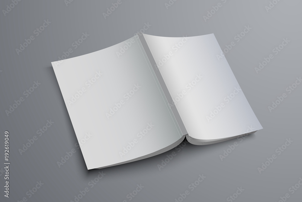 Poster mockup of a vector brochure lying on the inside, for presentation of the front and back covers.