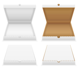 cardboard pizza box empty template stock vector illustration