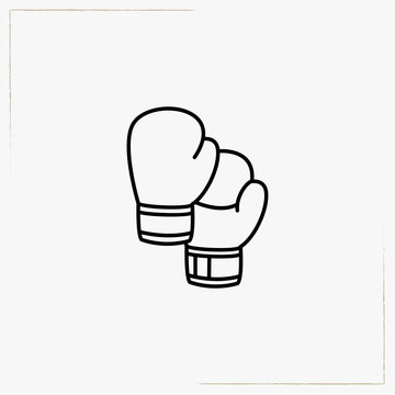 boxing gloves line icon