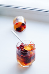 fruit jelly in serving glasses