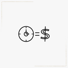 time money  line icon