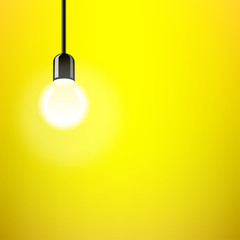 retro idea light bulb yellow transparent