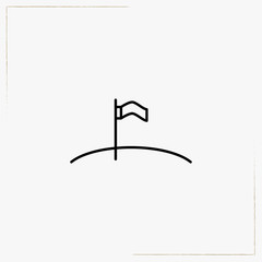 flag on the moon line icon