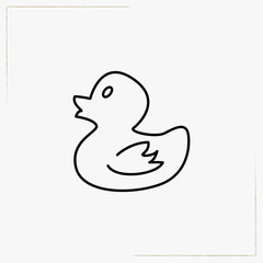 baby duck line icon
