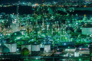 Yokkaichi factory night view