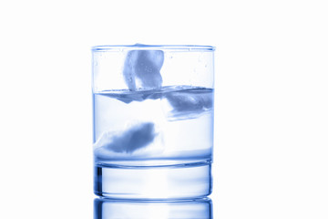 water with falling ice