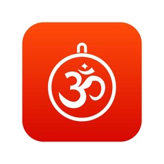 Indian coin icon digital red