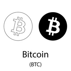 Bitcoin black silhouette