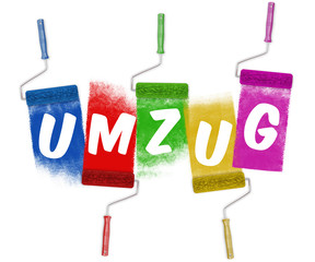 Umzug mit Farbe als Konzept