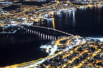 Fototapeta premium View Over Tromso City, Norway, at Night