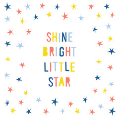 Handmade childish card template. Abstract application for design card, invitation, kids craft workshop advertising, poster, t shirt, bag print etc.