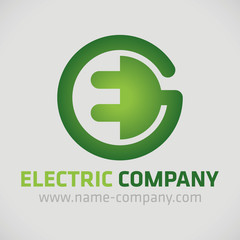 logo électricien artisan bleu électricité verte