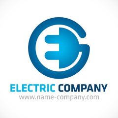 logo artisan électricien bleu
