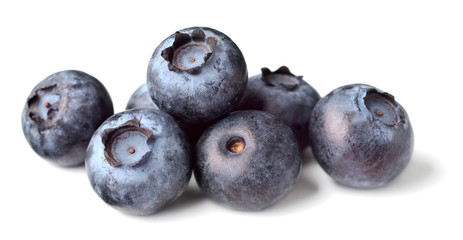fresh blueberries isolated on white